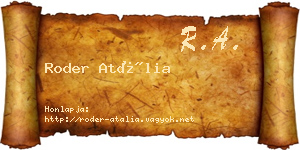 Roder Atália névjegykártya